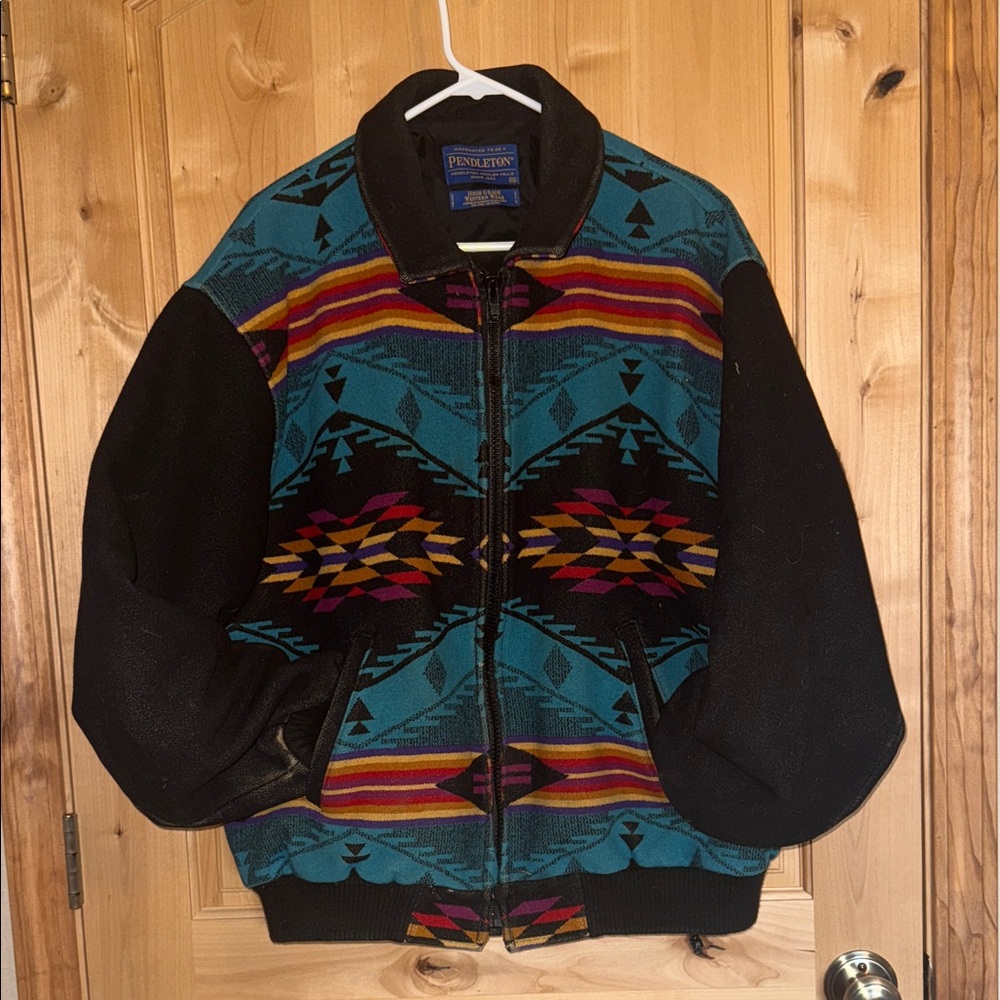 Pendleton Teal and Black Geometric Jacket